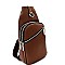 Unisex Multi-Pocket Asymmetrical Zipper Cross Body Sling Bag MH-A11-1072