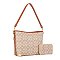 2-in-1 Side Ring Hooked Single Strap Oval Print Bucket / Hobo Bag Set