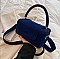 Fancy Felt-suede Boxy Satchel -Crossbody