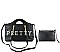 2-IN-1 Quilted Shopper Tote Crystal Stonned with the word "PRETTY"