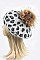 Leopard Print Fur Pom Winter Beret