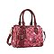 BUGUNDY Oval Cherry Print Satchel