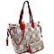 String Accent Plaid Pattern Shopper Tote Wallet SET MH-AGZ6921