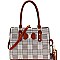 Bow Accent Plaid Pattern BOUTIQUE Satchel Wallet SET