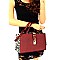 AL632-LP Leopard Trim Turn-lock Boxy Satchel