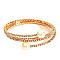 AMBR1916-LP Formal Wrap Around Rhinestone Faux Pearl Bracelet