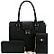 Pinch-Lock Leatherette 3-Piece Satchel Set