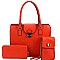 Pinch-Lock Leatherette 3-Piece Satchel Set