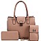 Pinch-Lock Leatherette 3-Piece Satchel Set