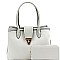 Elegant Turn-Lock Accent 2-Way Satchel Wallet SET MH-AMS0291W