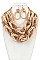 BEEFY PEARL CHAIN STATEMENT NECKLACE SET