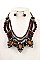 BEADS & GEM FRINGE NECKLACE SET