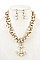 ANCHOR PENDANT BEADED CHAIN NECKLACE SET