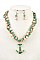 ANCHOR PENDANT BEADED CHAIN NECKLACE SET