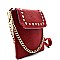 AS1055-LP Rhinestone and Chain Embellished Small Cellphone Holder