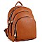 FAUX LEATHER MULTI COMPARTMENT BACKPACK