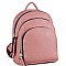 FAUX LEATHER MULTI COMPARTMENT BACKPACK