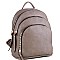 FAUX LEATHER MULTI COMPARTMENT BACKPACK