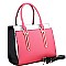 Color Block 3-Compartment Structured Satchel MH-AS3228