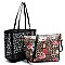 Laser Cut See Thru Shopper & Leopard Flower Crossbody 2-in-1 Set