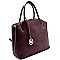 B0149-LP Simple and Classy 3 Compartment Semi-dome Satchel