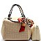 B0154 -LP Scarf Accent Perforated 2 in 1 Satchel