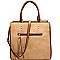 B0157-LP Hardware Accent Two-Tone Trim Structured Satchel