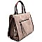 B0157-LP Hardware Accent Two-Tone Trim Structured Satchel