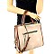 B0157-LP Hardware Accent Two-Tone Trim Structured Satchel