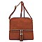 Weaved Whipstitch Tassel Zipper Crossbody Bag