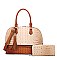 2-in-1 Crocodile Skin Dome Satchel Wallet Set