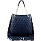 Leather Fringed Quilted Shoulder