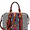Stylish Aztec & Stripe Print Boston Satchel MH-BGS15731