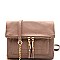 BGW48411-LP Mystique Flap-over Double Zipper Pull Cross Body