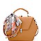 BGW5665-LP Madison West Scarf Accent Hexagonal Satchel