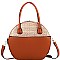 Woven Straw Mixed-Material Round Satchel MH-BJ4126