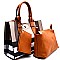 BL010-LP Plaid Print 2 in 1 Turn-lock Tote