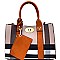 BL010-LP Plaid Print 2 in 1 Turn-lock Tote