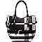 BL1003-LP Plaid Print Belt Accent Tote