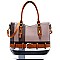 BL1003-LP Plaid Print Belt Accent Tote