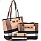 [S]BL1019-LP Bow Accent 3 in 1 Plaid Print Tote SET