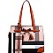 Bow Accent Plaid Print 2-pcs Satchel & Wallet Value SET