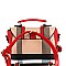 Trendy Plaid Print Belted Medium Convertible Backpack Satchel MH-BL4215