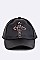 Crystal Cross Embellished Patch Faux Leather Cap LA-EMH0928C