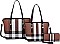 3 In 1 Checker Design Tote Wallet Set - Classic