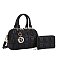 2-in-1 Quilted Heart Design Boston Satchel With Wallet