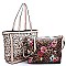 Laser Cut See Thru Shopper & Leopard Flower Crossbody 2-in-1 Set