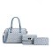 3-IN-1 OVAL PRINTED DUFFLE BOSTON BAG WITH CROSSBODY AND WALLET SET