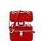 Transparent Clear Turn-Lock Accent Quilted Backpack MH-BN102