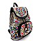 BP105-LP Bohemian Flower Embroidery Drawstring Backpack